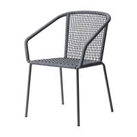 Gartensessel Vito, Dunkelgrau 52x82x60 Cm - Dunkelgrau/Anthrazit, Natur, Kunststoff/Metall (52/82/60cm) - Gardenson