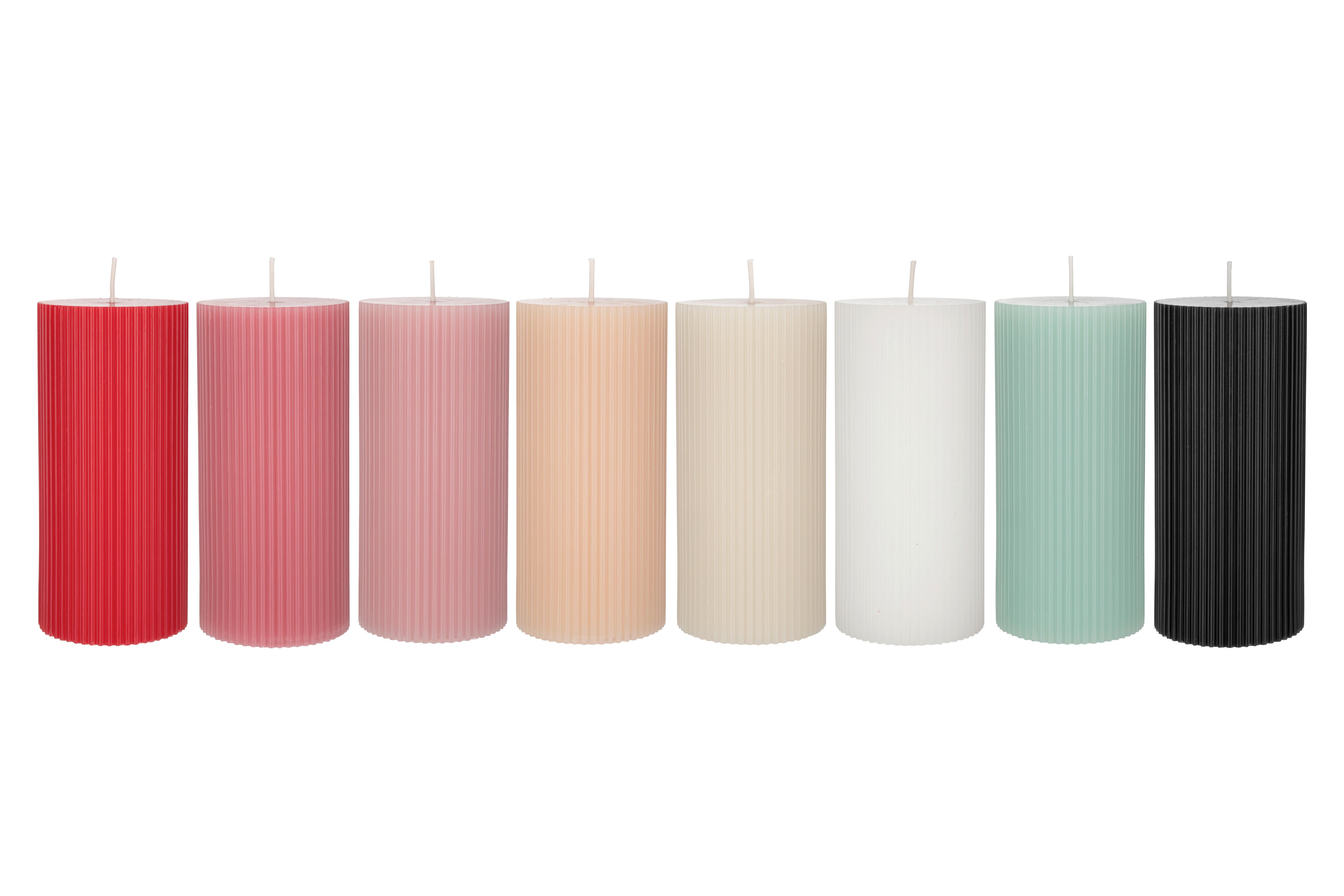 VALCOVÁ SVIEČKA STRIPES - čierna/biela, prírodné materiály (7/15cm) - Premium Living