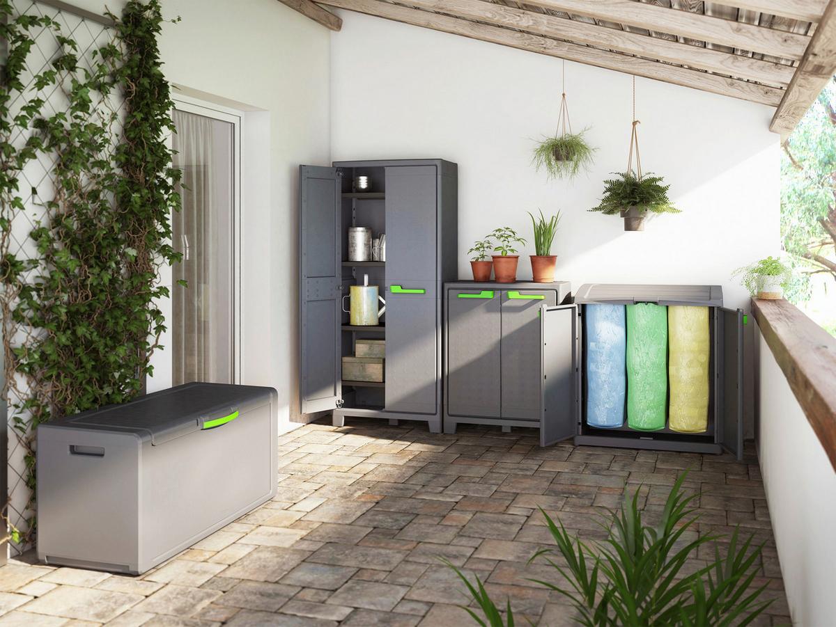 Geräteschrank Kunststoff Grün/anthrazit B/h: 44/182 Cm - Anthrazit/Grau, Design, Kunststoff (44/182/80cm) - Keter