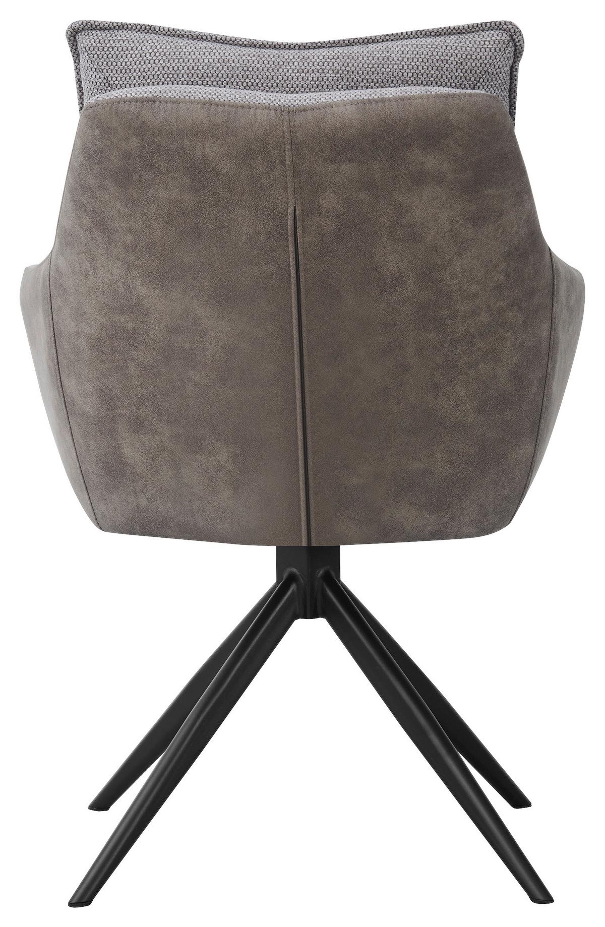 Armlehnstuhl Emilia II Webstoff braun, B: 60cm - Schwarz/Braun, MODERN, Holz/Textil (60/88/65cm)