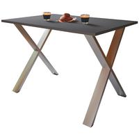 Schreibtisch Lona Anthrazit, Silber B: 160 cm - Anthrazit/Silberfarben, Design (160/76/80cm) - MID.YOU