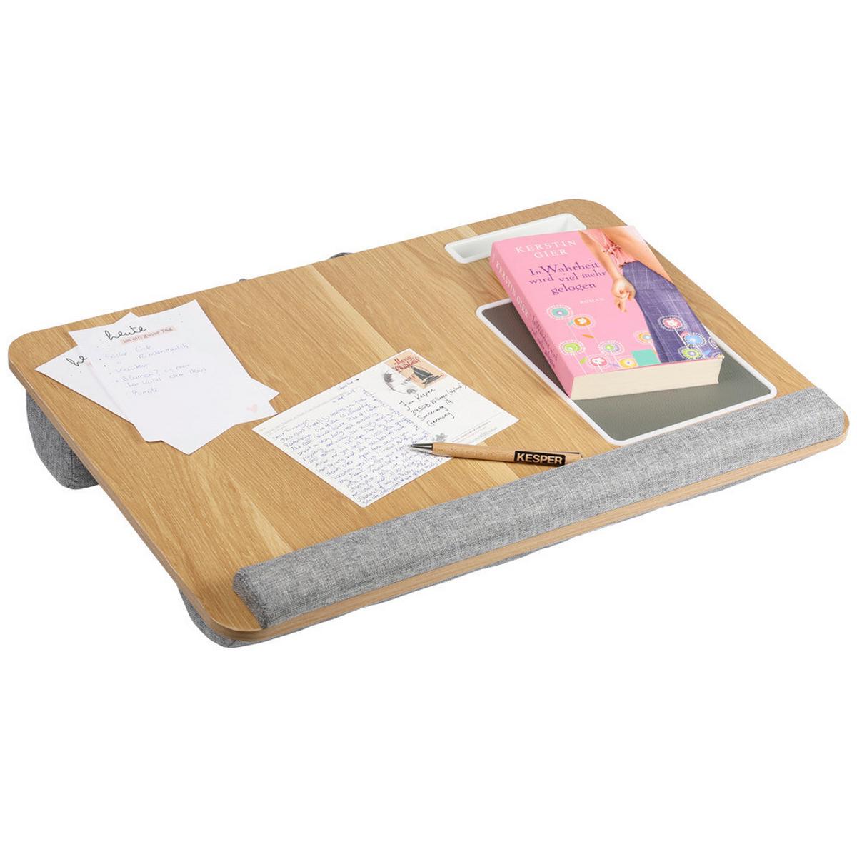 LAPTOPUNTERLAGE Kunststoff/Holzwerkstoff - Hellbraun/Grau, Basics, Holzwerkstoff/Kunststoff (55,5cm) - Kesper