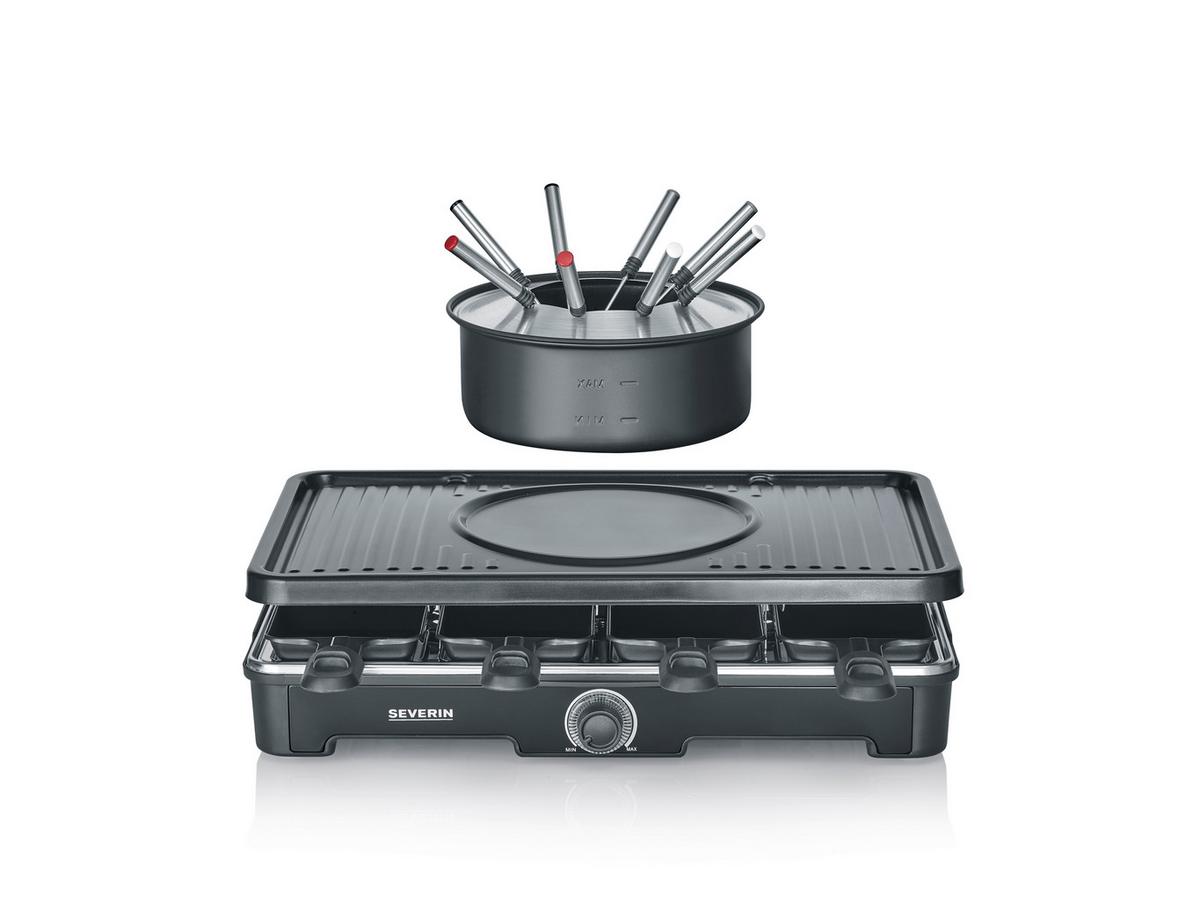 Raclette-/fondue-kombination Rg 2347 Raclette-Fondue - Schwarz, Basics, Kunststoff/Metall (40/18/26cm) - Severin