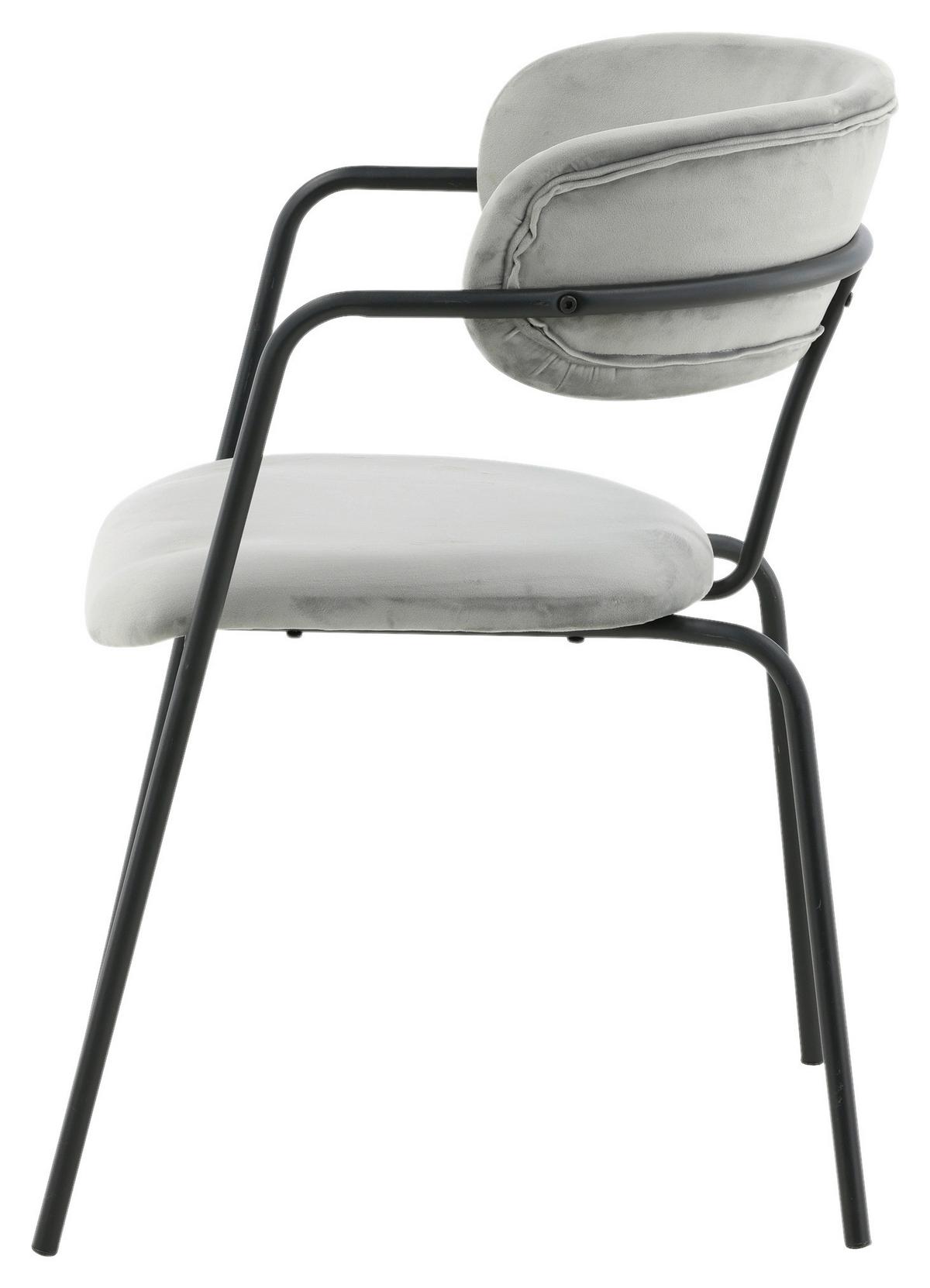Stuhl-Set Arrow - Schwarz/Grau, Design, Textil/Metall (58/79/61cm) - Livetastic