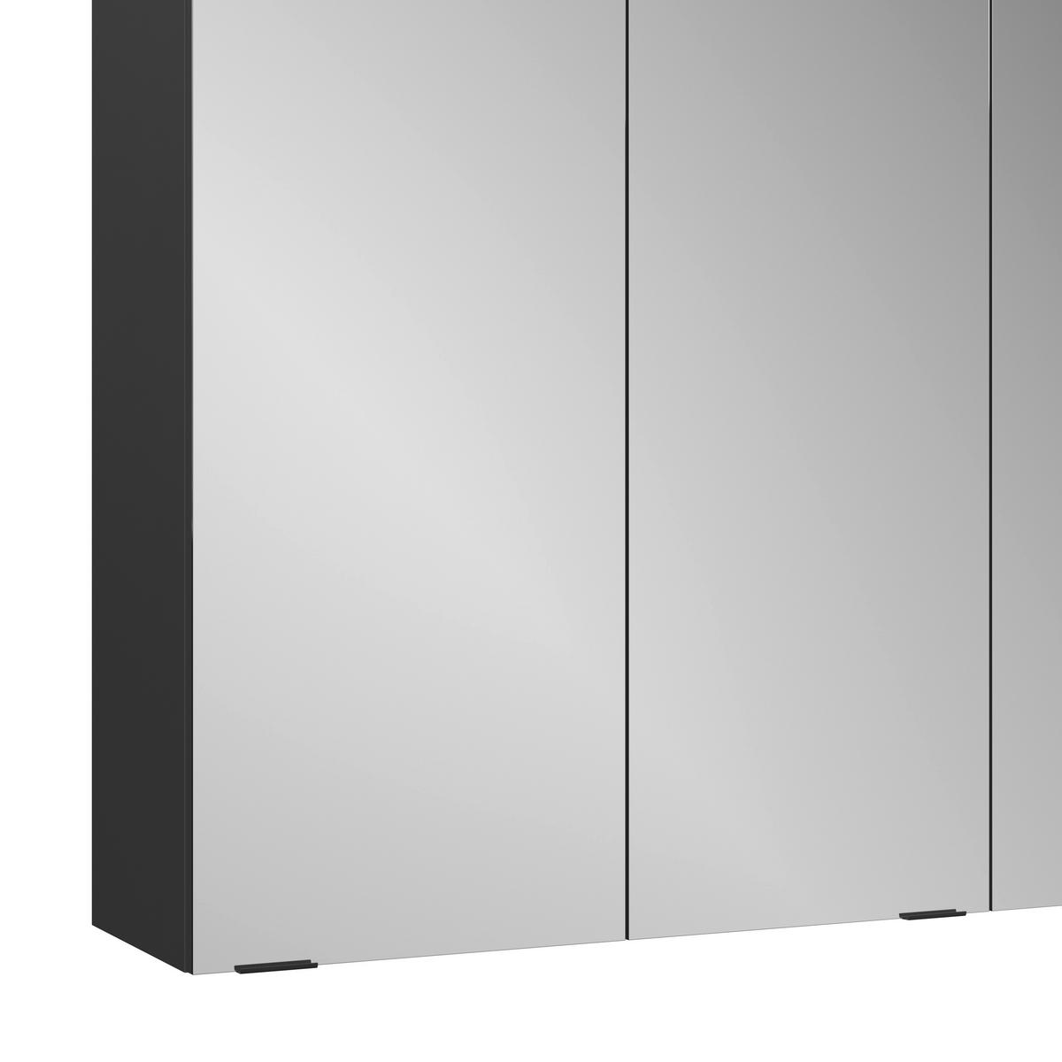 Spiegelschrank Cotia Cotll 3 3-Türig BHT: 77x73x20,4 cm - Anthrazit, MODERN, Glas/Holzwerkstoff (77/73/20,4cm) - James Wood