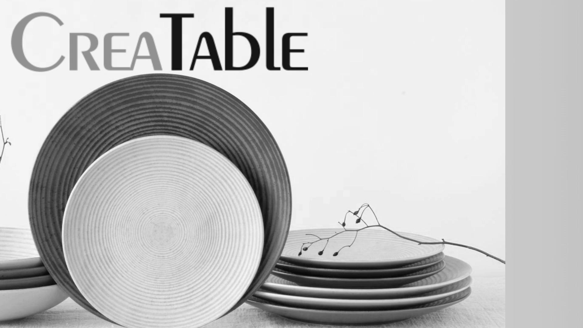Tafelservice Catania Steinzeug Anthrazit Sandfarben - Sandfarben/Anthrazit, Design, Keramik - Creatable