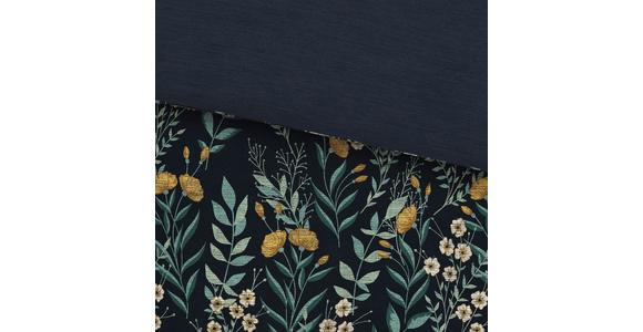 Satin Bettwäsche 140x200 cm Olivia Dunkelblau Blumen - Dunkelblau, ROMANTIK / LANDHAUS, Textil (140/200cm) - James Wood