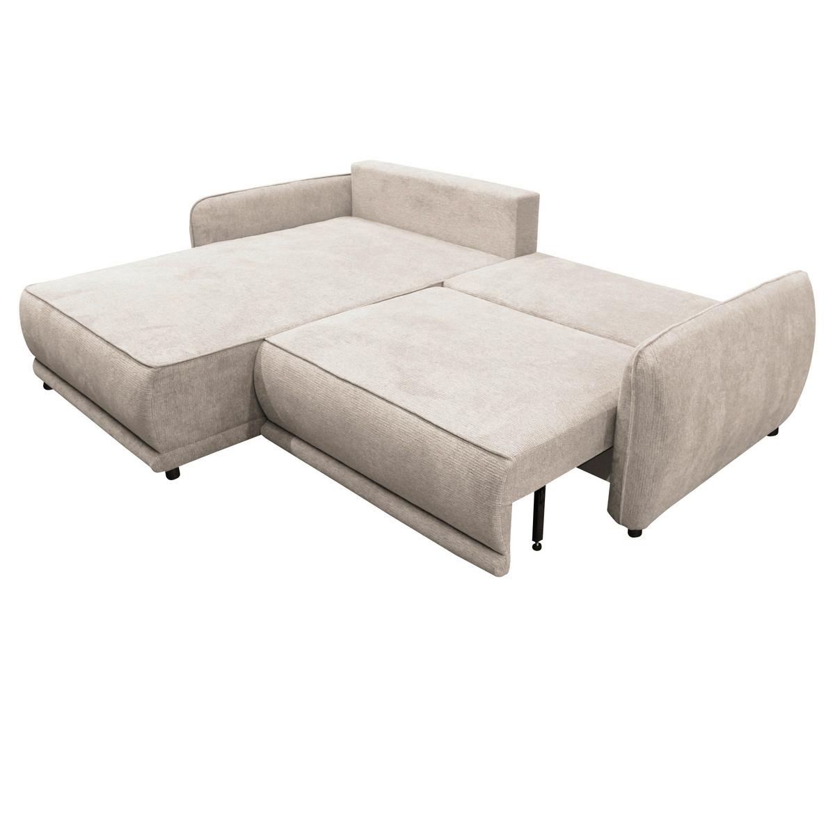 Ecksofa Fresh Beige 195x264 Cm - Beige/Schwarz, Design, Textil (195/264cm) - MID.YOU