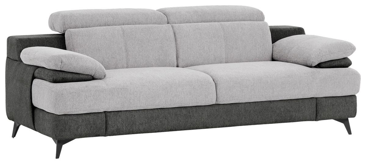 2-sitzer-sofa Titus Graphit-/silberfarben - Silberfarben/Schwarz, Design, Textil (205/80/104cm) - Livetastic