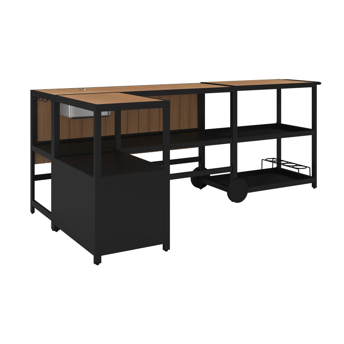 VENKOVNÍ KUCHYNĚ DELIA - šedá/černá, Moderní, kov/plast (239/90/120cm) - Bessagi Garden