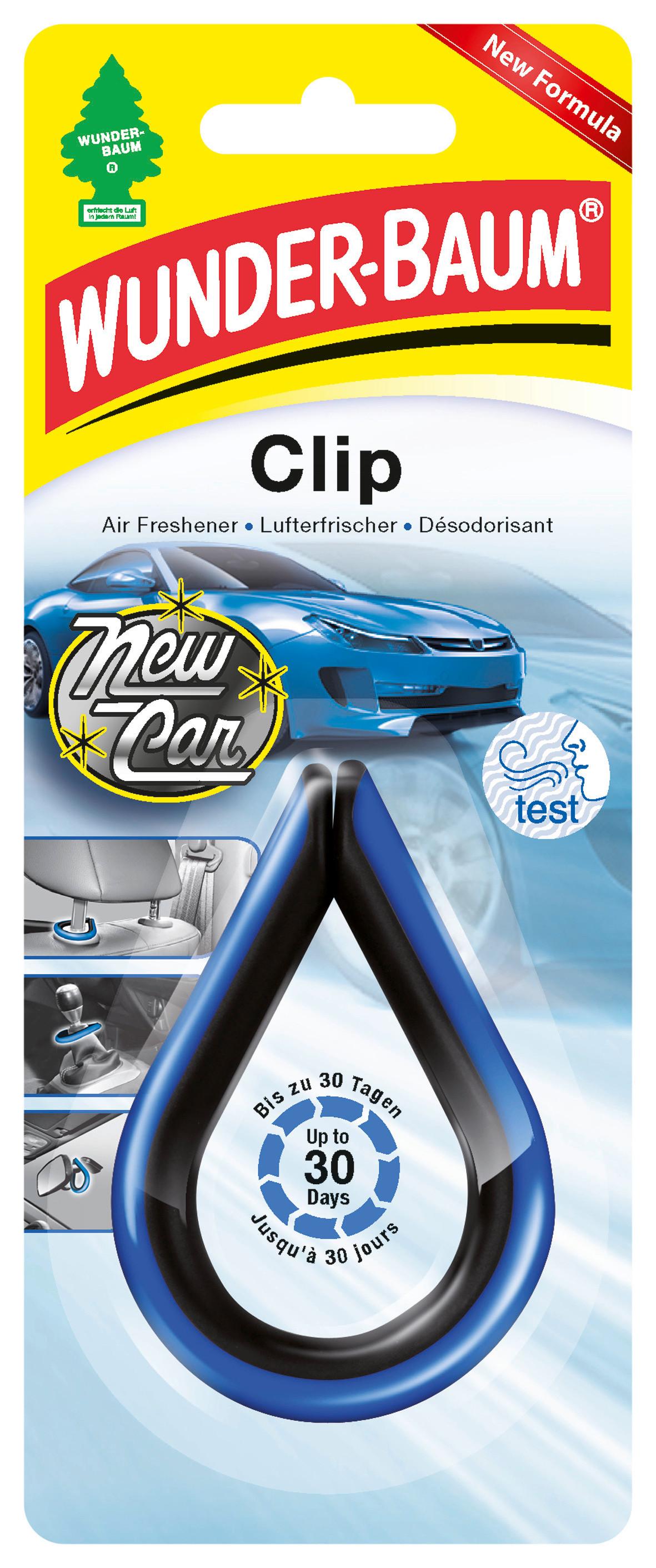 Wunderbaum® 3 Stück Clip New Car Lufterfrischer Autoduft Duft Auto 3x12g