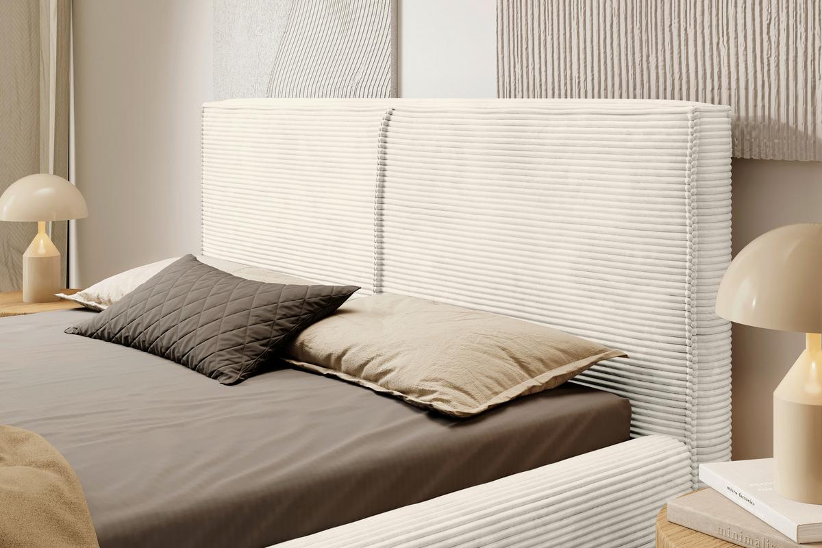 Polsterbett Mit Bettkasten Inez Creme 180x200 Cm - Creme/Schwarz, MODERN, Holz/Holzwerkstoff (180/200cm) - MID.YOU