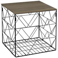 Beistelltisch Mit Metallgerüst Sally Schwarz / Dunkelbraun - Dunkelbraun/Schwarz, MODERN, Holzwerkstoff/Metall (40/38/40cm)
