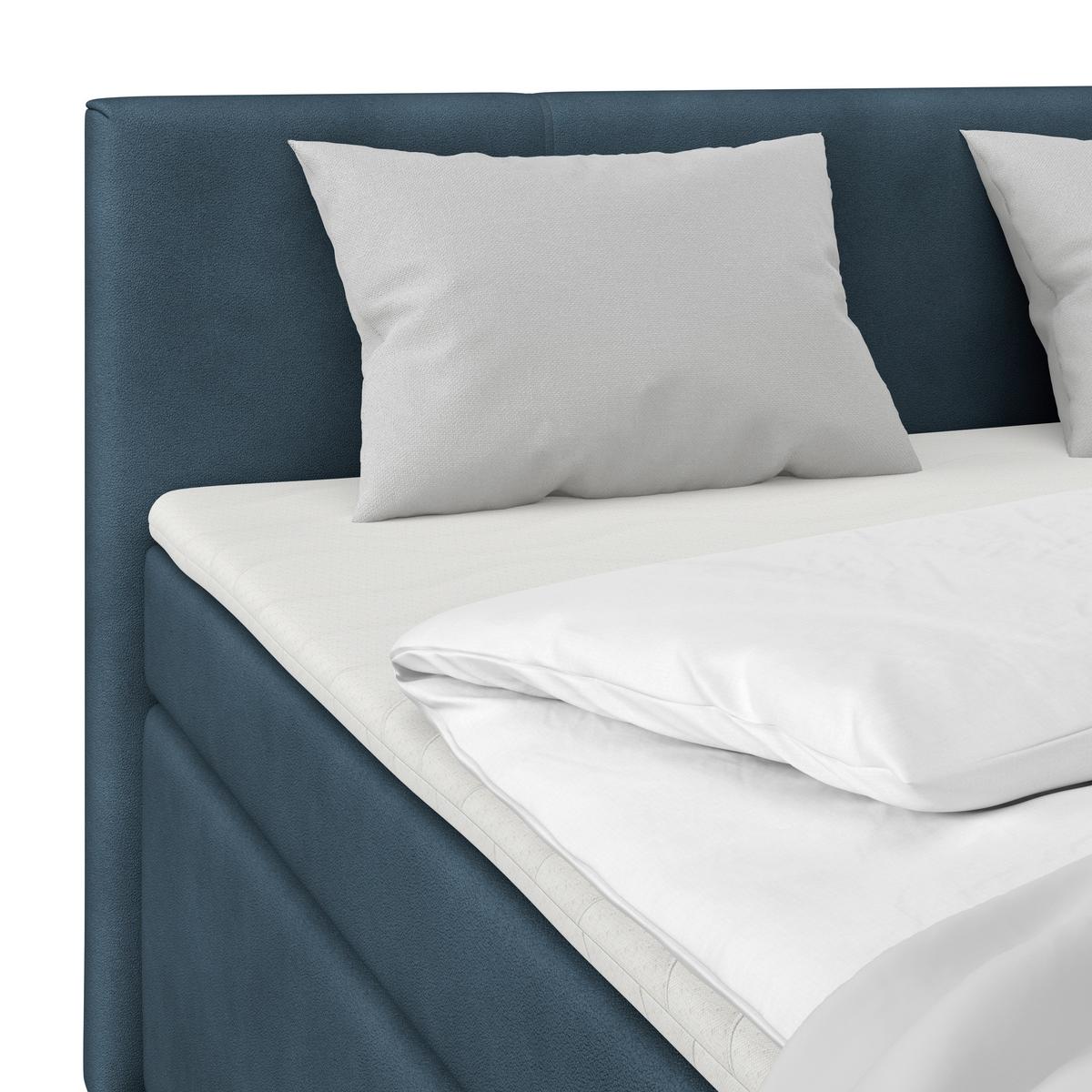 Boxspringbett Mira 1 - Dunkelblau, Basics, Holz/Kunststoff (160/200cm)