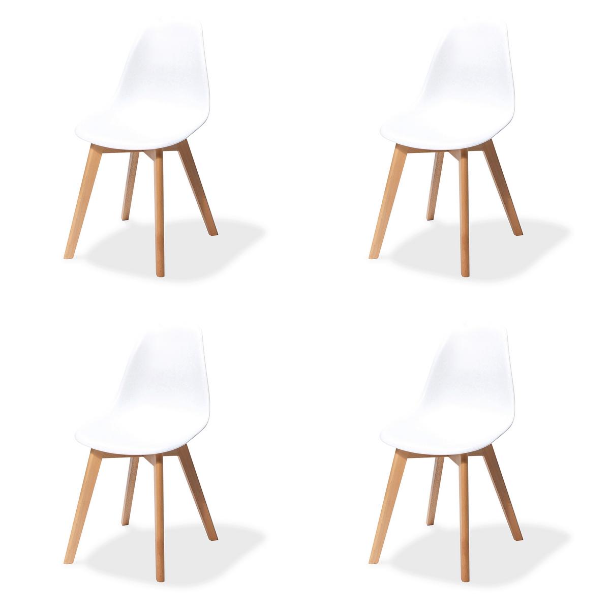 Stuhl-Set Keeve - Weiß, MODERN, Holz/Metall (47/83/53cm) - MID.YOU