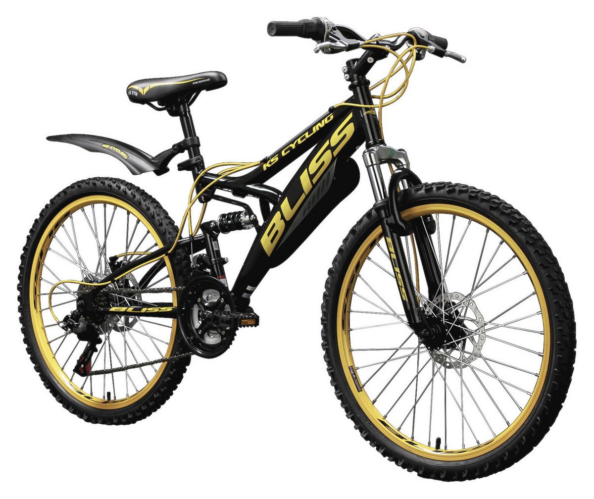 KINDERFAHRRAD MTB FULLY 24'' BLISS 640K - Gelb/Schwarz, Basics, Metall (180/70/80cm)