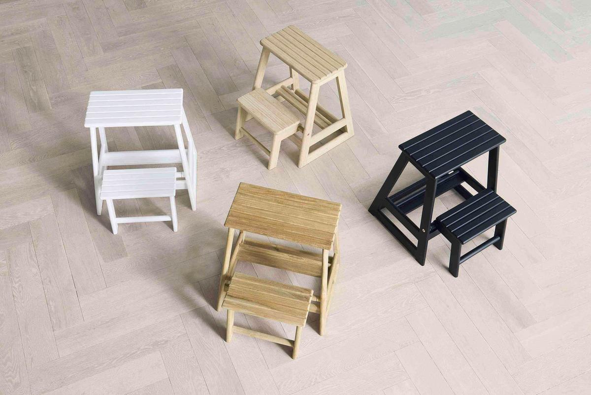 Tritthocker Skala, hellbraun 45,5x49x39 cm - Hellbraun, Natur, Holz (45,5/49/39cm) - Gardenson
