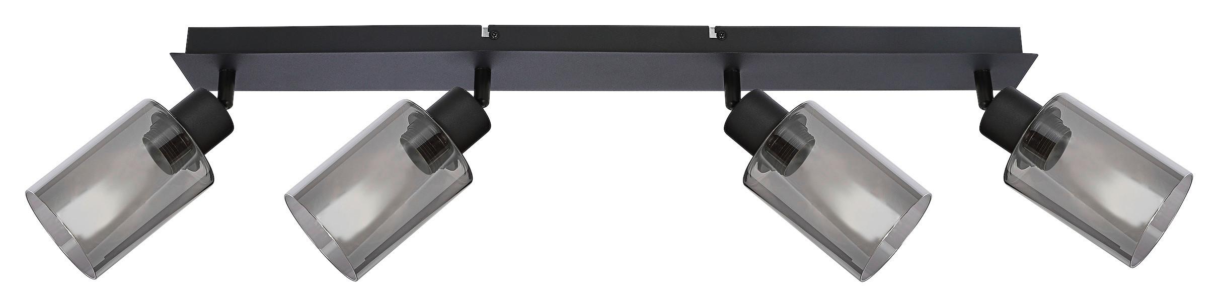 Bodové svietidlo Hadera, V: 21,5cm, čierna - čierna, Modern, kov/sklo (67/9/21,5cm) - Modern Living
