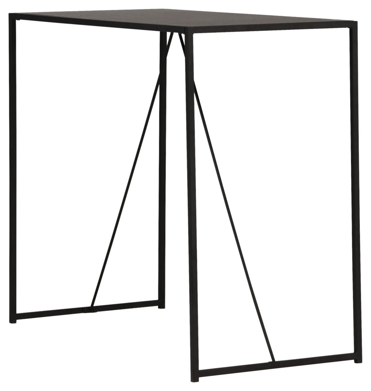 Bartisch Brea - Schwarz, Design, Holzwerkstoff/Metall (120/60/105cm) - Livetastic