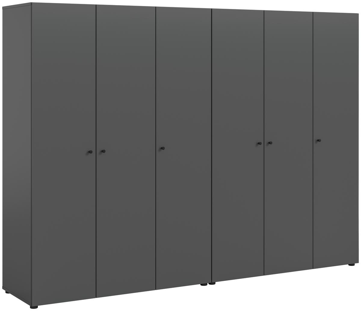 Drehtürenschrank Darwin, Anthrazit B: 240 Cm - Anthrazit, MODERN, Holzwerkstoff (240/176/51cm) - MID.YOU