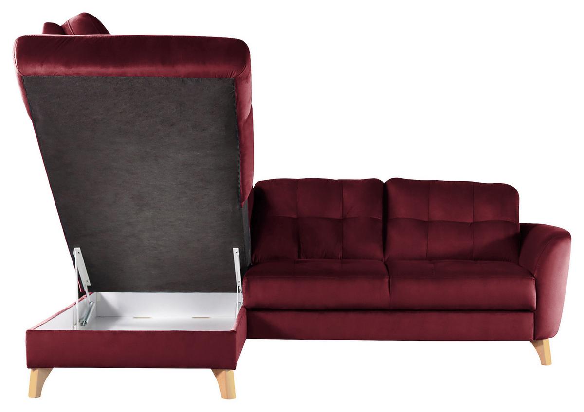 Ecksofa Nordic, Rot S: 190x236 cm - Buchefarben/Rot, Design, Textil (190/236cm) - Livetastic