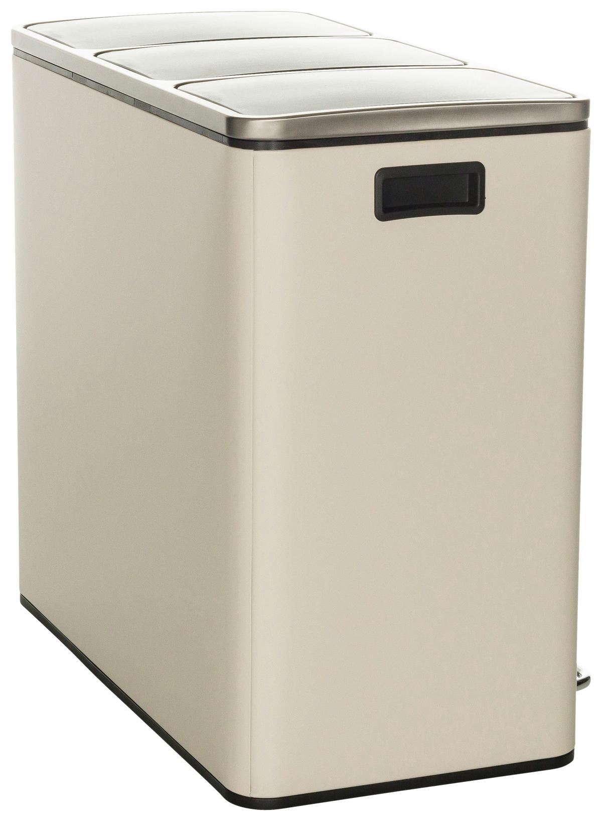 Abfallsammler Clean Ix - Beige/Schwarz, Basics, Kunststoff/Metall (61/56/31,5cm) - MID.YOU