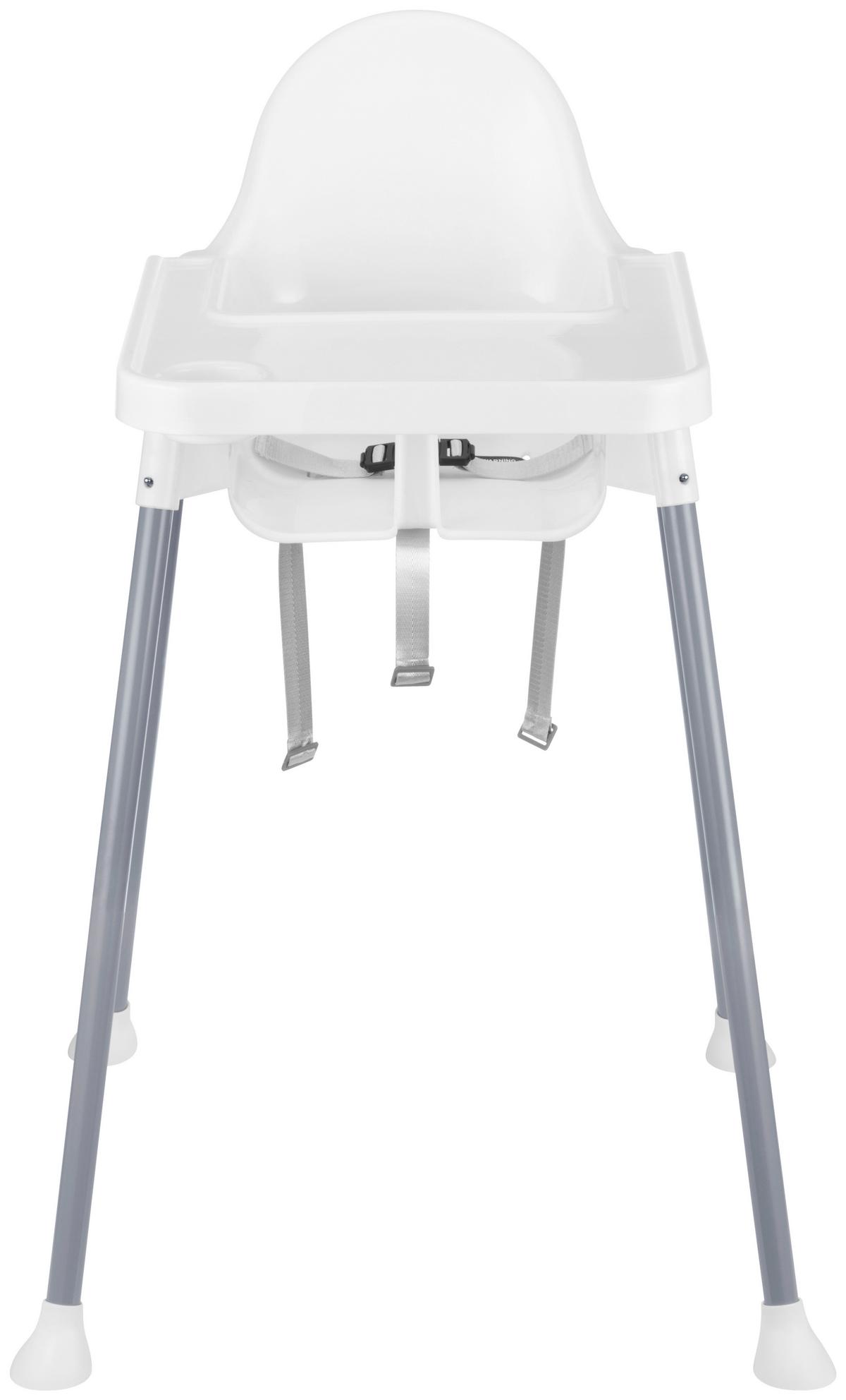 Etetőszék Benno - fehér/szürke, Konventionell, műanyag/fém (60/94/65cm) - Best Price