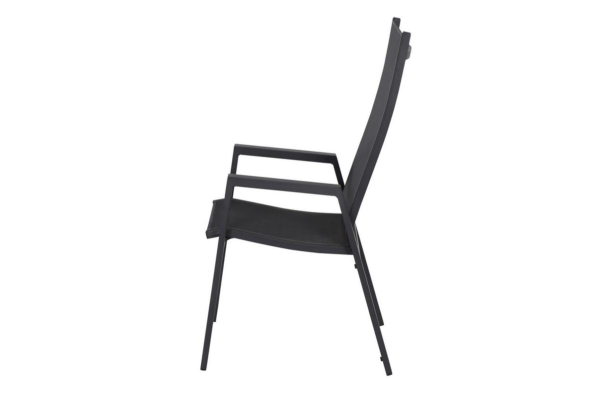 Gartensessel Stapelbar Metall/kunststoff - Anthrazit, KONVENTIONELL, Kunststoff/Metall (60/111,5/74cm) - Siena Garden