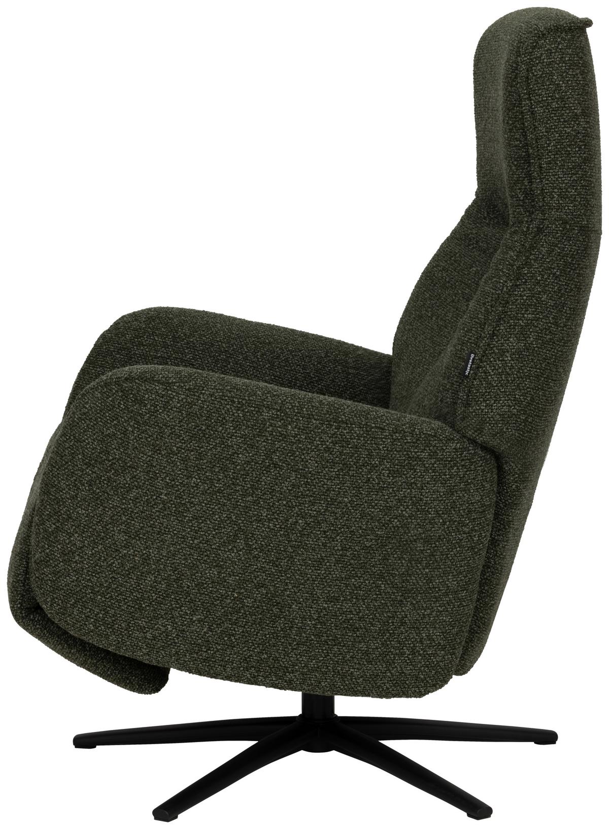 Relaxsessel Snooze Dunkelgrün B: 77 cm - Dunkelgrün/Schwarz, Design, Holz/Textil (77/112/86cm) - Livetastic