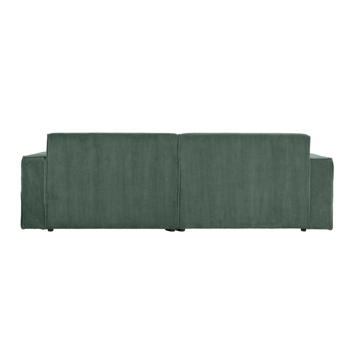 Rohová sedačka LOFT, pravá, tmavě zelený manšestr - černá/světle zelená, Moderní, textil/plast (265/75/172cm) - Mömax