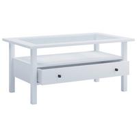 Couchtisch Lingis Weiß L: 90 Cm - Weiß, LIFESTYLE, Glas/Holzwerkstoff (90/42/54cm) - MID.YOU