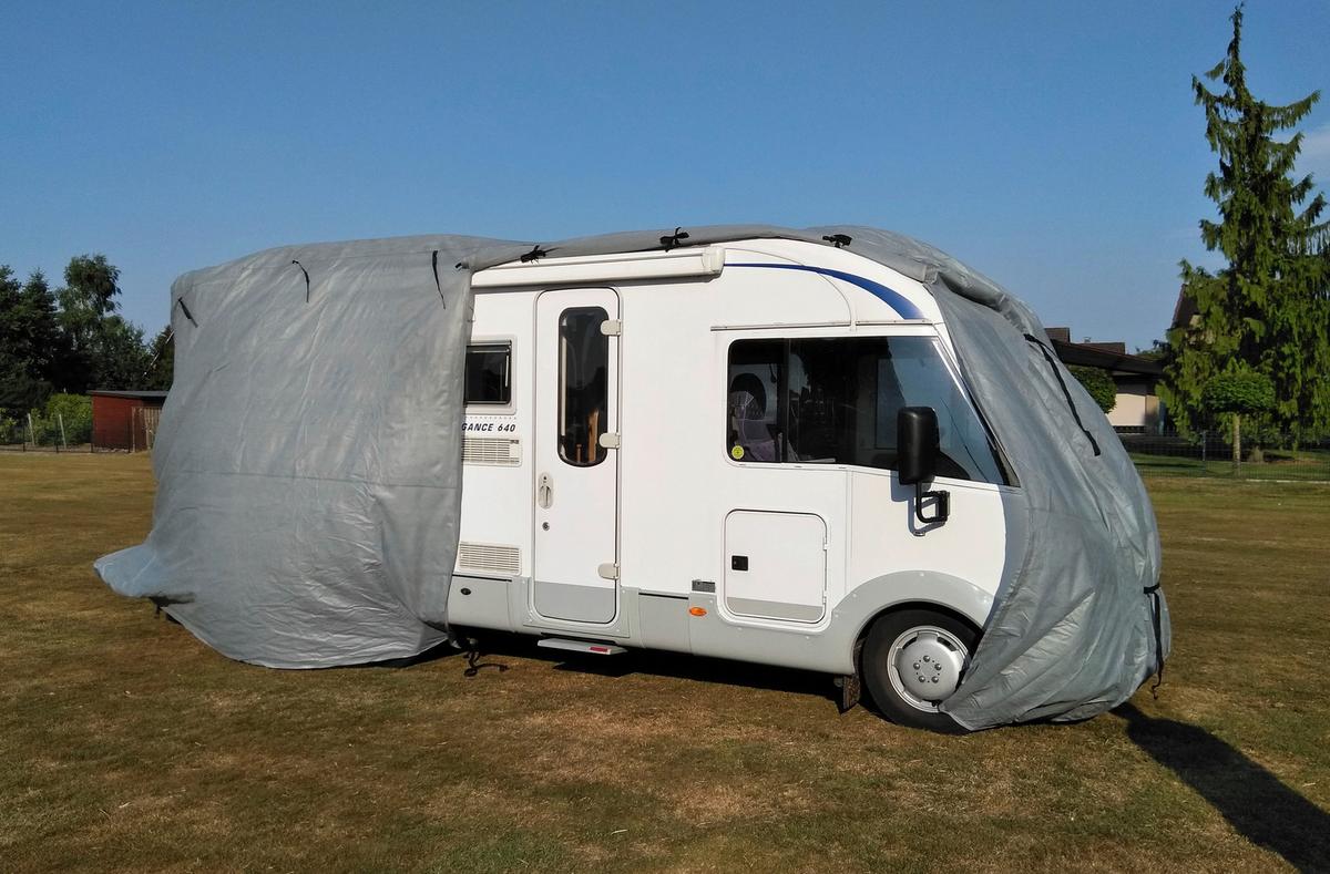 Schutzplane Abdeckplane für Wohnmobil Gr. L Grau - Grau, Basics, Kunststoff (235/275/870cm)