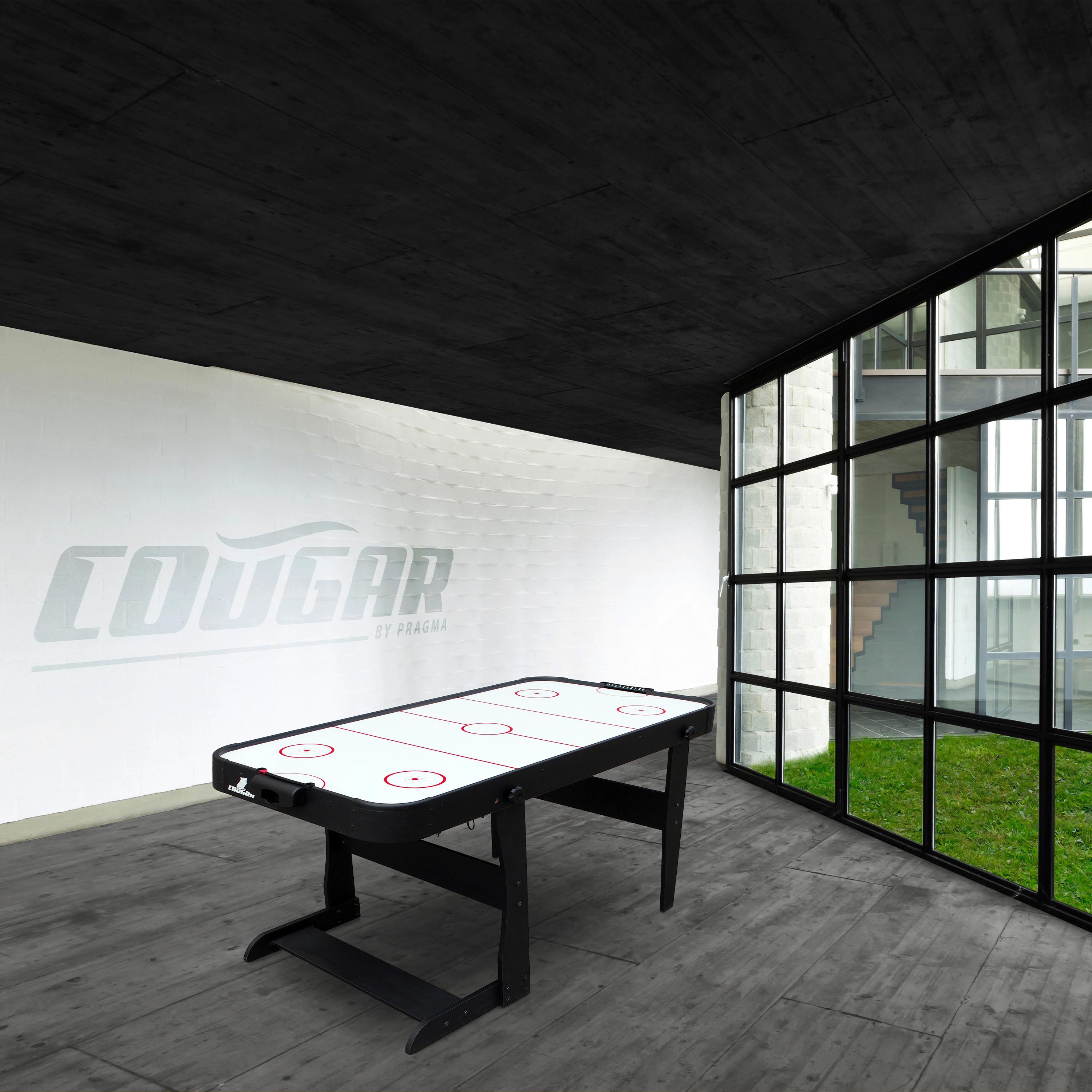 Tisch-eishockey L: 152cm Schwarz + Puck Und Zwei Tore - Schwarz, KONVENTIONELL, Holz (73/79/152cm) - Ambia Garden