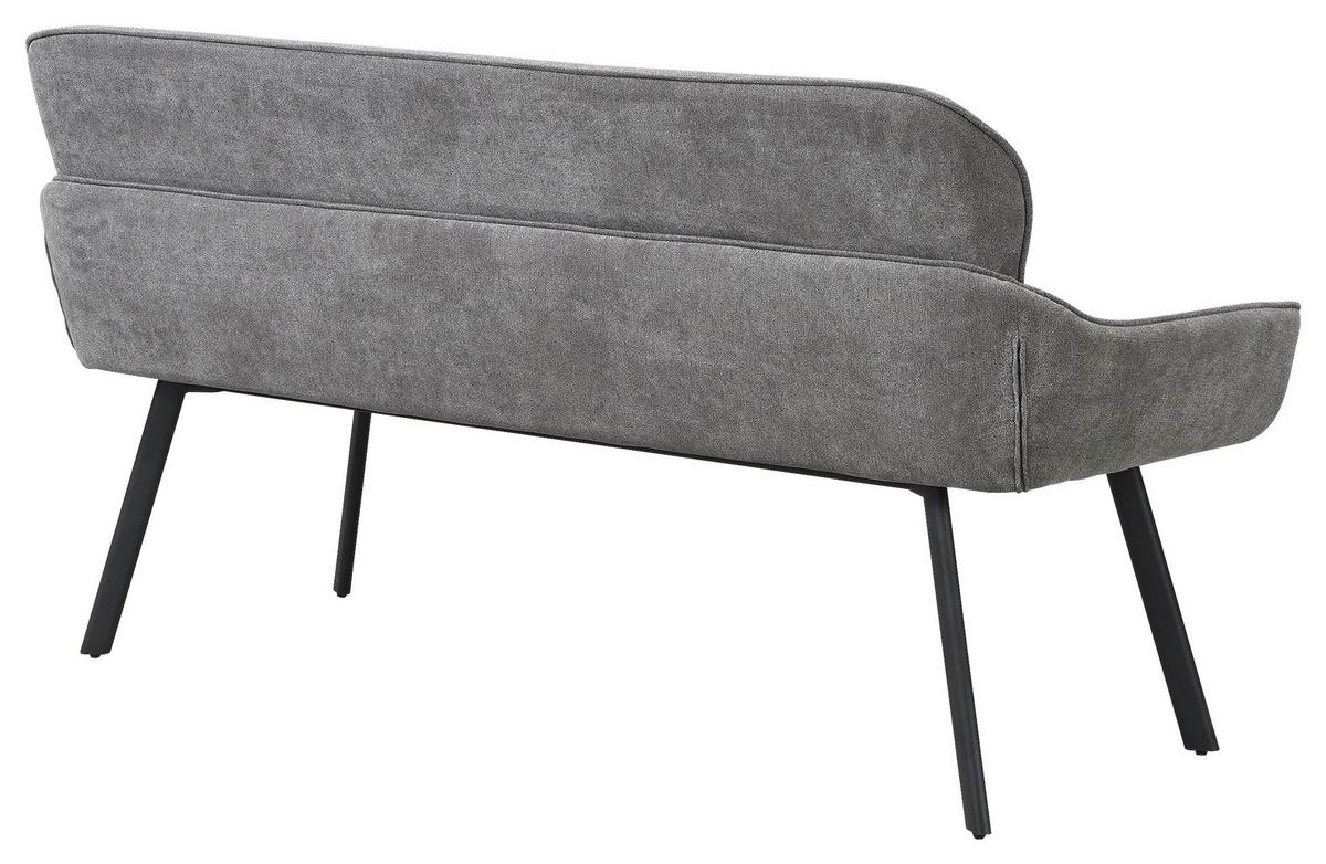 Sitzbank Rico - Dunkelgrau/Schwarz, MODERN, Metall (160/90/62cm) - MID.YOU
