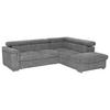 Ecksofa mit Schlaffunktion + Bettkasten Milla, Webstoff - Grau, Basics, Holz/Textil (252/217cm) - MID.YOU