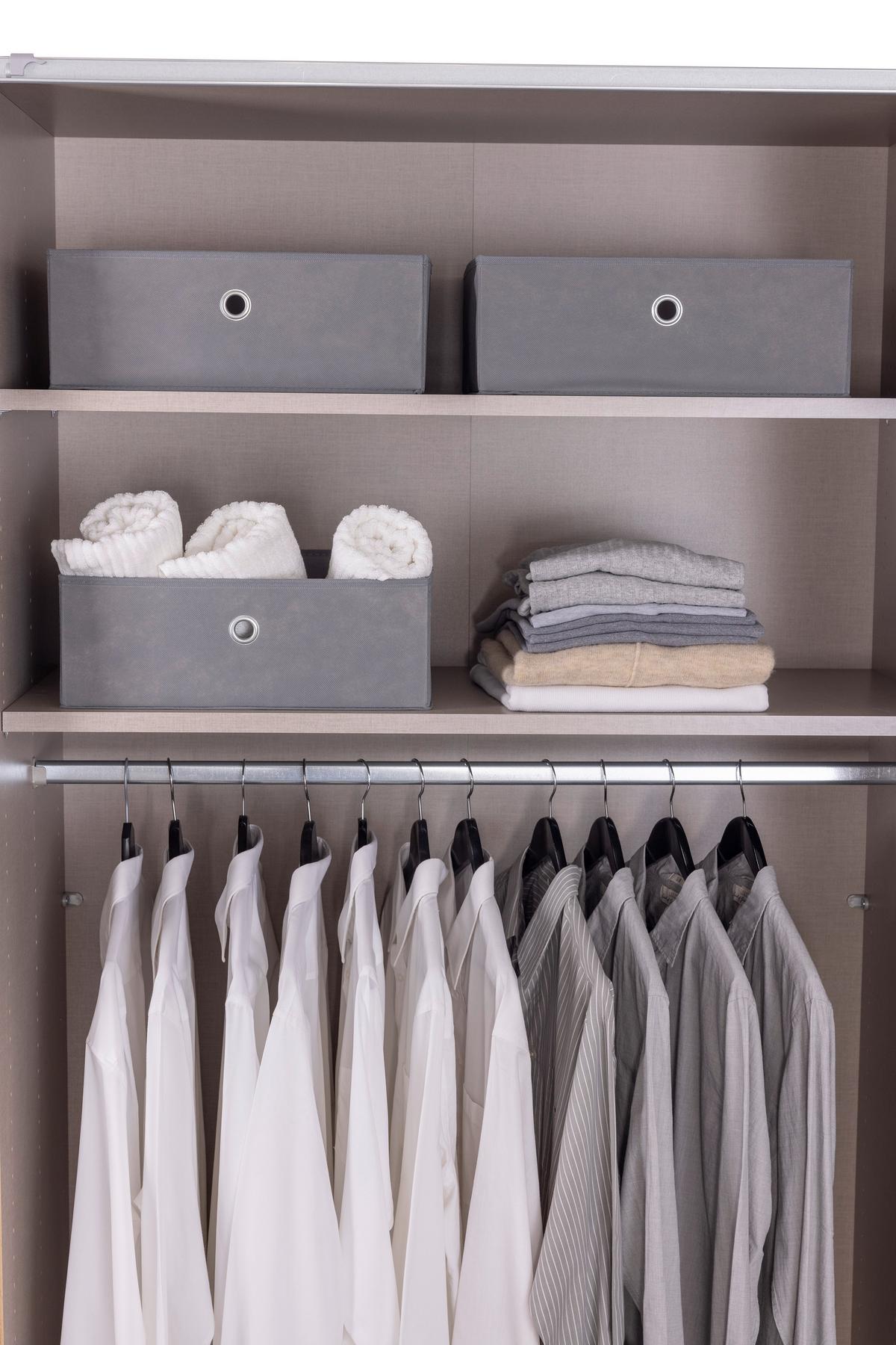 Aufbewahrungsbox Universal 3er-Set Textil 41x16x41 - Grau, Textil (41/16/41cm)