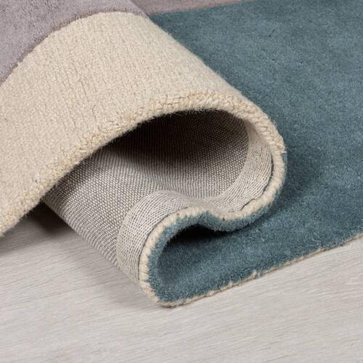 Wollteppich Wollteppich Blau B: 170 cm - Blau, Basics, Textil (170/120cm)