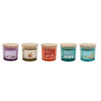 Svíčka ve skle Luke - oranžová/modrá, přírodní materiály/sklo (8/9cm) - Mömax