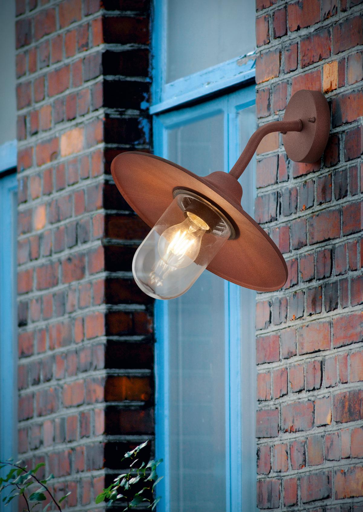 Wandleuchte Brenta 1-flammig 201760124 Brenta - Rostfarben, Natur, Metall (30/32cm) - Trio Leuchten