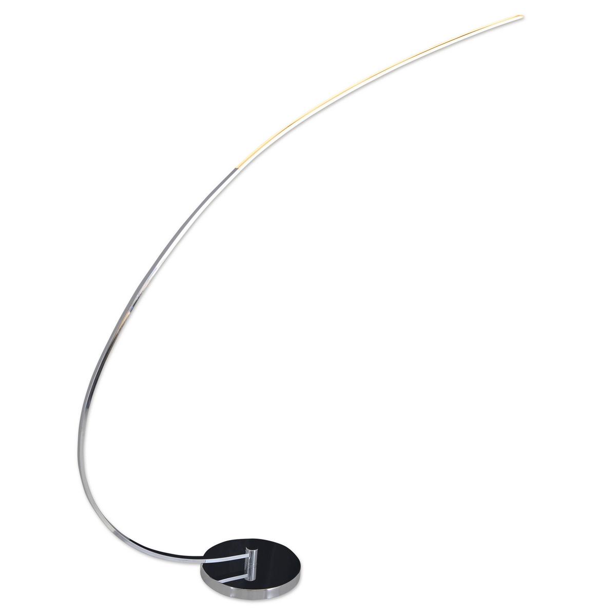 Stehlampe Loop Line Chromfarben Gebogen - Chromfarben, Design, Metall (25/150cm) - Näve