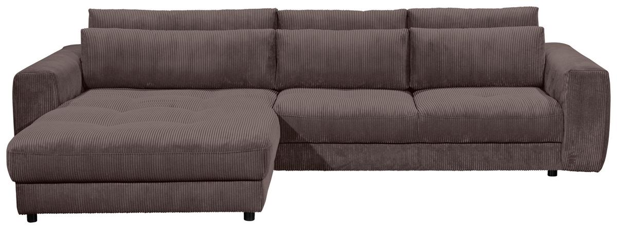 Ecksofa Barura 2s. Urc Mokka S: 194/333 cm - Schwarz/Mokka, KONVENTIONELL, Holzwerkstoff/Textil (194/333cm) - MID.YOU