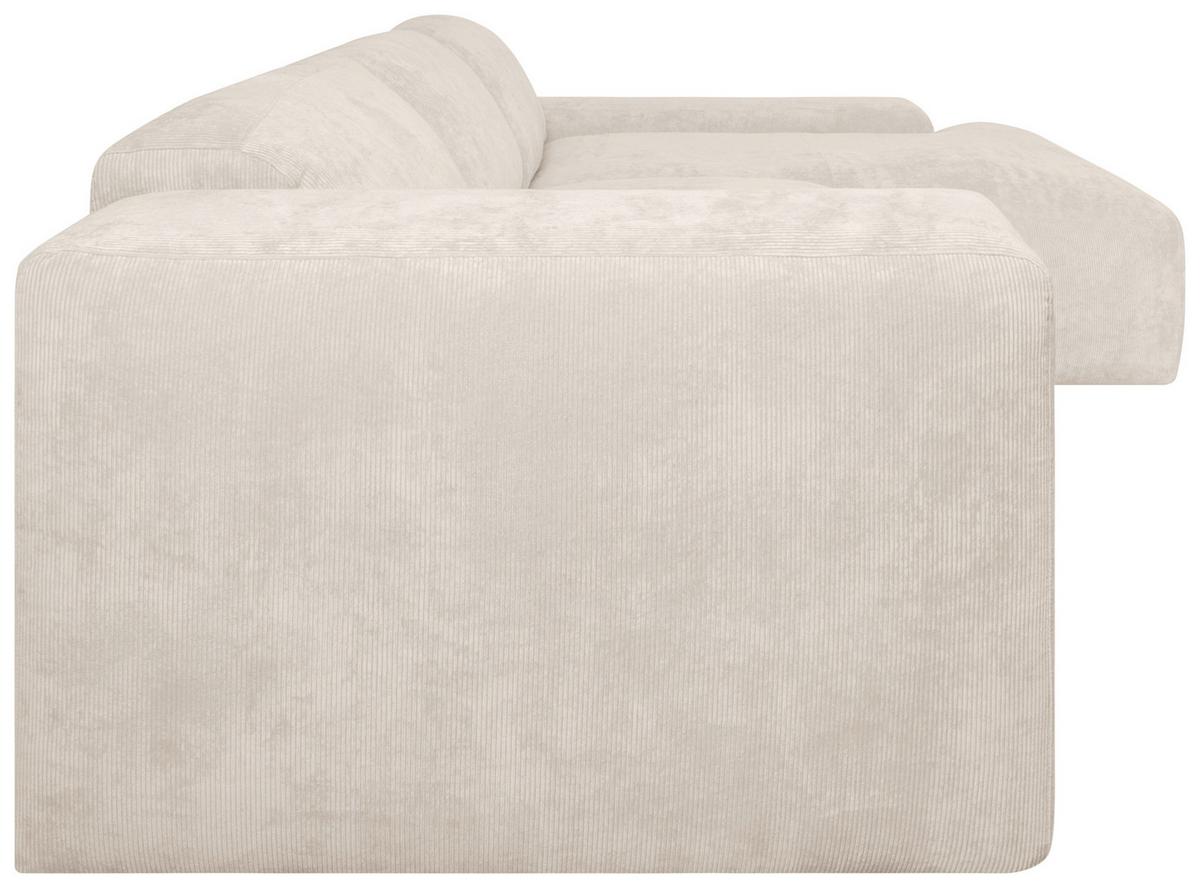 Ecksofa Hannah Creme 343x170 Cm - Creme/Schwarz, Design, Textil (343/170cm) - MID.YOU