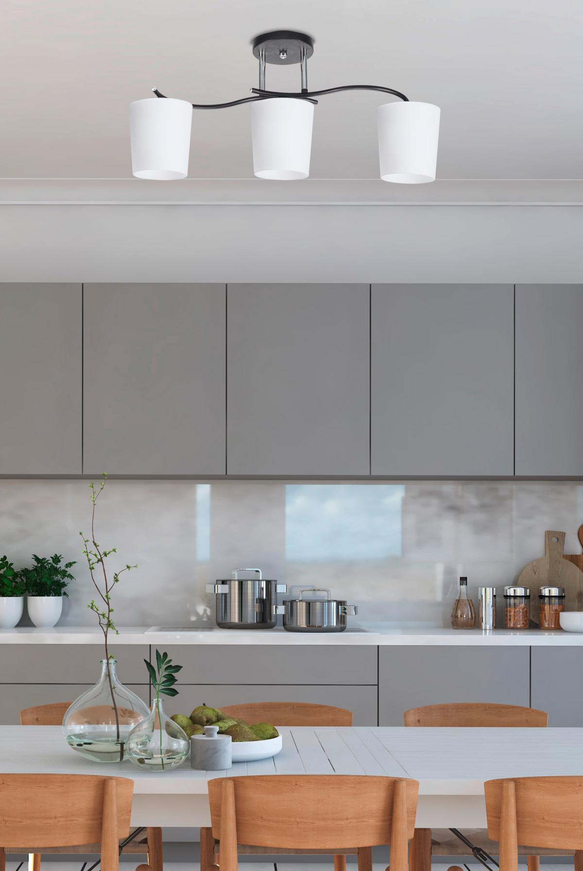 Deckenleuchte 33-22660 Esnyr - Chromfarben/Schwarz, KONVENTIONELL, Metall (58/16/25cm)