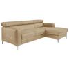 Ecksofa Mit Schlaffunktion Sammy Cappuccino - Chromfarben/Cappuccino, Design, Leder (227/168cm) - Livetastic