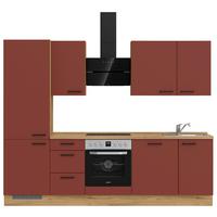 Küchenleerblock Easytouch High-Line, H6 Links - Eichefarben/Rot, MODERN, Holzwerkstoff (270cm) - Nobilia