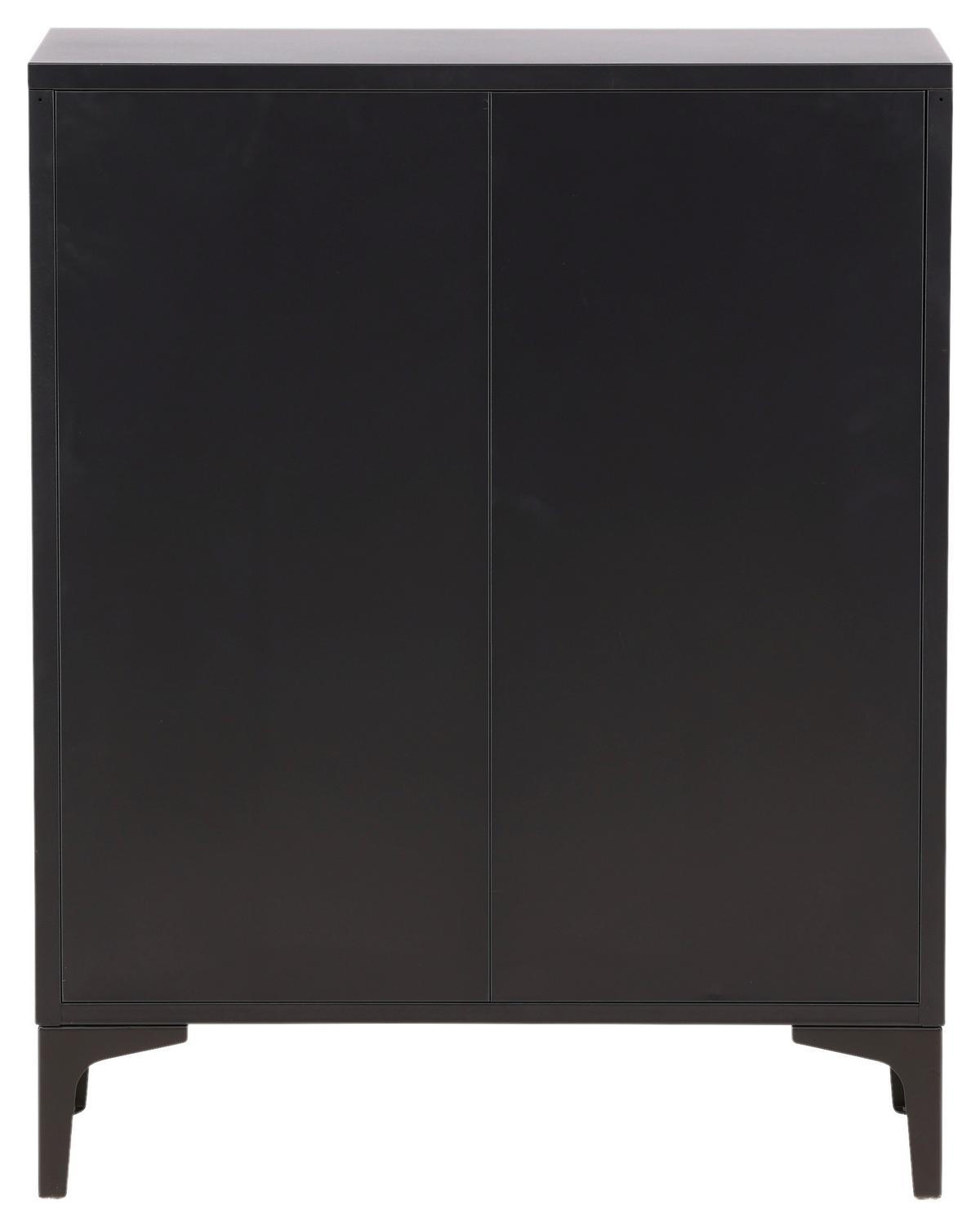 Lowboard Piring Schwarz B: 78 cm - Schwarz, Design, Metall (78/98/40cm) - Livetastic