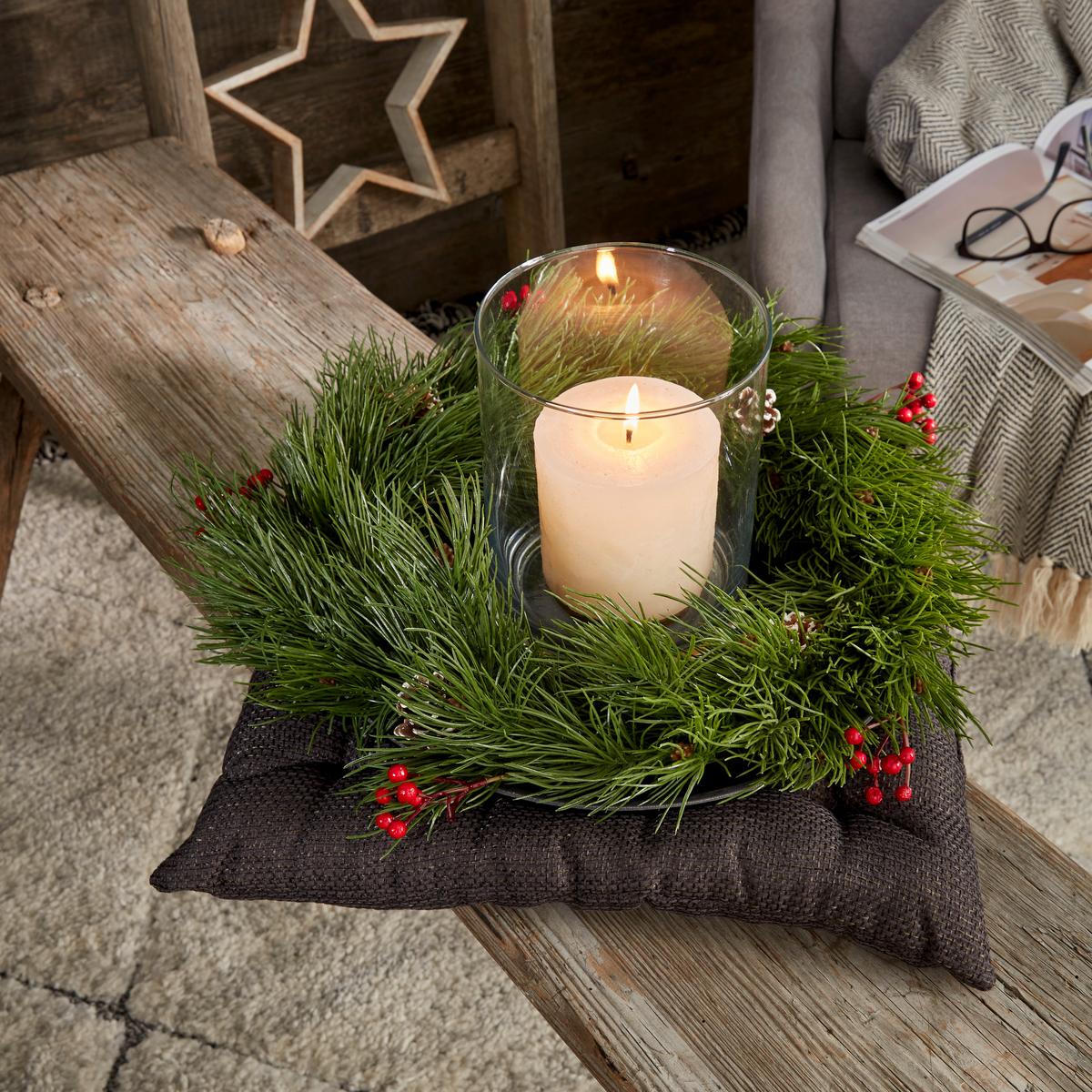 Dekokranz Renzo ⌀ 40 Cm Renzo - Rot/Schwarz, KONVENTIONELL, Holz/Kunststoff (40/4cm) - Ondega