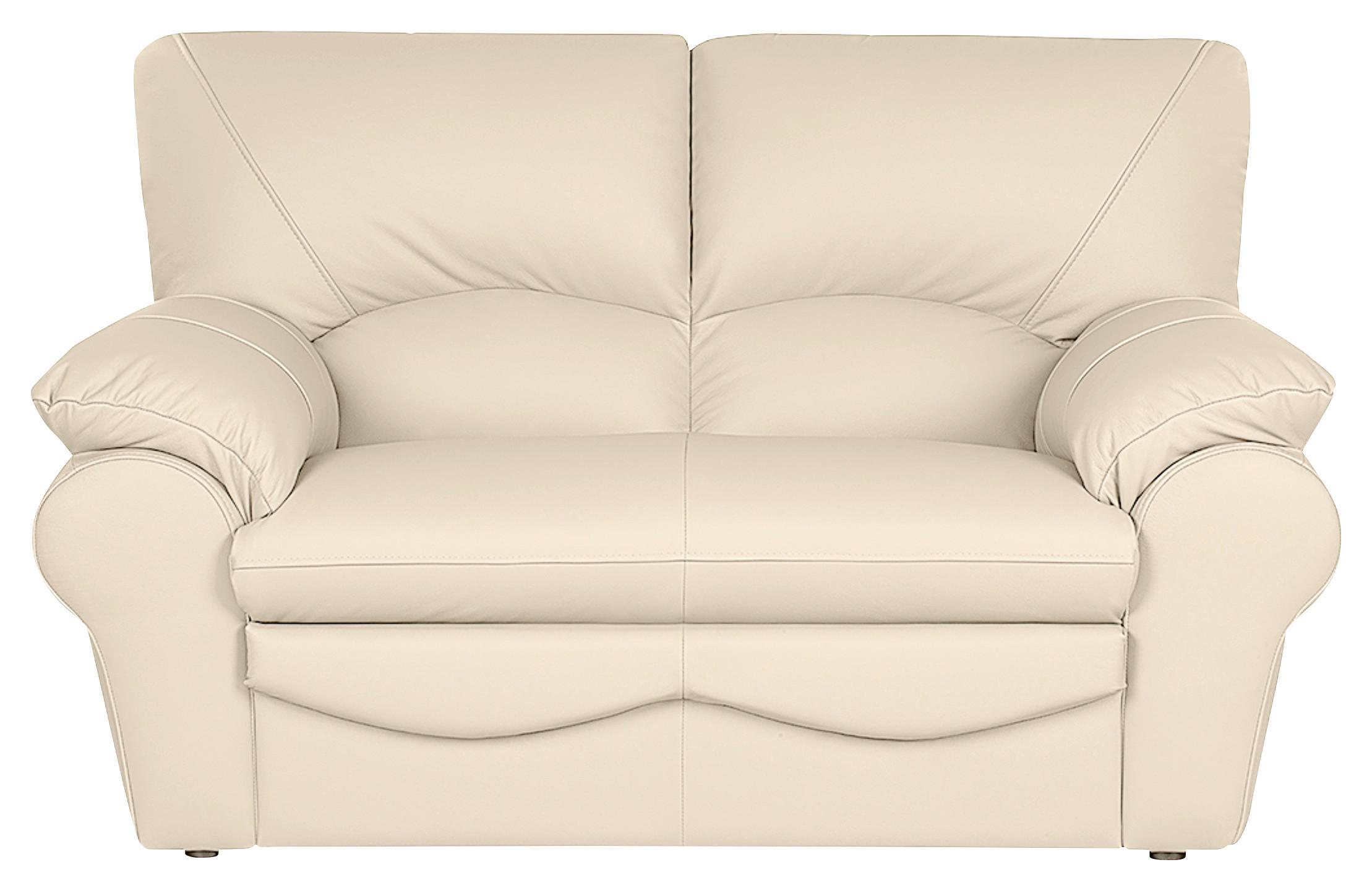 2-Sitzer-Sofa Oslo Beige B: 150 cm - Beige/Schwarz, Design, Leder (150/92/85cm) - Livetastic