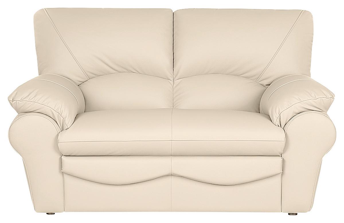 2-Sitzer-Sofa Oslo Beige B: 150 cm - Beige/Schwarz, Design, Leder (150/92/85cm) - Livetastic