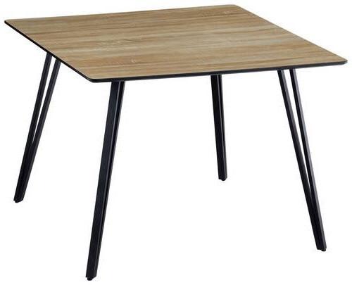 Esstisch Eduardo - Eichefarben/Schwarz, LIFESTYLE, Holzwerkstoff/Metall (100/75/100cm) - Livetastic
